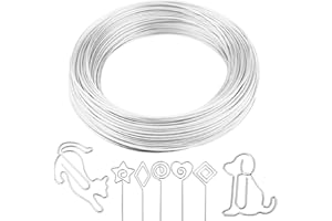 RUOXIXI 1 mm x 20 m Draht Zum Basteln aludraht Silberdraht Aluminiumdraht,Weicher Biegsamer Korrosionsschutz,DIY-Skulpturen,Bastelarbeiten,Halskette,Kranzherstellung & Bonsai-Bäume (Silber)