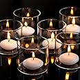 Lot De 12 Photophores En Verre Transparent - Pour Bougies Chauffe-plat, Décoration Table Mariage, Noël, Hauteur 3.5 Cm