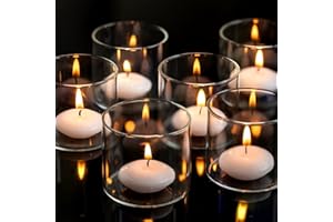 Romadedi Photophore Bougeoir Verre Pied Lot de 36 Transparent Supports pour Bougies Chauffe-Plat Flottantes Votives Décoration de Maison Salon de Mariage Fête Centre de Table, 5,7x5cm