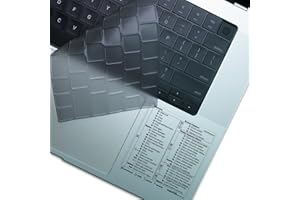 AFTERPLUG A Afterplug Housse de Clavier MacBook (Disposition EU ISO) + Autocollant raccourcis Mac OS, Protecteur de Clavier Ultra Fin pour M2 MacBook Air 13" 15" et M1 M2 M3 MacBook Pro 14" 16", Teinté