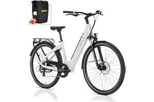 ‎DERUIZ DERUIZ E-Bike Quartz,Rh 45cm, 28 Zoll Elektrofahrrad, E Bike Damen & Herren City Pedelec,Trekking Ebike Bafang 250W 40N.m Motor, 48V/13.4Ah/644Wh Unterrohr-Akku hält bis zu 150km