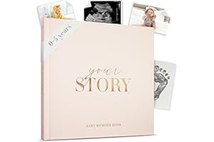 Baby Memory Book – Natural Cream Gender Neutral Keepsake from Birth to Age 5 | Bibi & Beau Journal | New Baby Gift, Milestone Tracker, Unisex Scrapbook