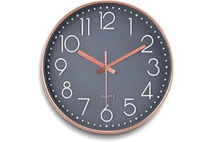 FAMKEEP Reloj de Pared,30 cm Diámetro,Relojs de Pared Moderno,Reloj de Pared Silencioso,Relojs de Pared Decorativo Redondo de Cuarzo,Decorativo para la Cocina, el Salón, el Comedor o la Habitación