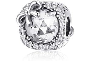 MUERDOU S925 Sterling Silver Birthstone Charm Fit for Pandora Charms Bracelets and Necklaces Birthday Gifts for Woman