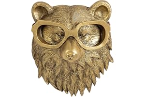 GUASDIE 3D Rabbit Head Wall Mount Ornament, Deer Decor Stag Head Wall Decoration Ornaments for Bedroom, Wall Decorations for Living Room, Modern Art Statue Animal Heads for Wall Art Hanging Sculptures, Bear