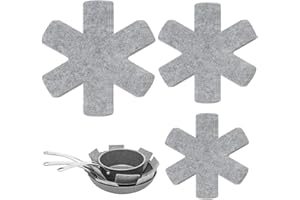 alwaiiz 12 Pièces Protege Poele Feutrine, Résistant à la Chaleur et Antidérapant Protection poele et Casserole, Convient pour Protéger et Séparer Les Ustensiles de Cuisine, 3 Tailles (26/35/38cm)