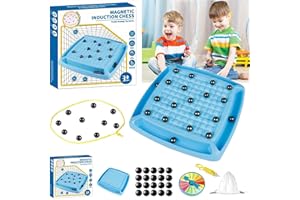 KJSXUUE Magnetisches Kinderschachspielzeug, Magnetisches Schachspiel, Reisen Schach Magnetisch, Puzzle Checkers Spiel, Tragbares Schachbrett-Party Für Familientreffen (335)