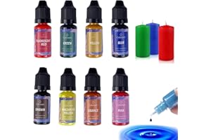 TOULIFLY Colorant Cire Bougie,Colorant de Bougie Liquide,8 couleurs Kit Pigment de Bougie Concentrée,Colorant Bougie,Kit Colorant Bougie Cire Bougie,pour Fabrication de Bougies Bricolage,10ml par couleur