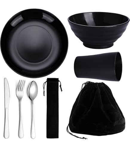 Set Stoviglie Da Picnic Per 4 Persone - 25 Pezzi Infrangibili, Riutilizzabili, Made In Italy - Foto 7