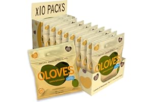 Oloves - Fresh Lemon and Rosemary, Green Pitted Olives - 10 x 30g Multipacks - 100% Natural, Vegan Friendly, Gluten-Free, Keto Friendly Olive Snack for a Lunchtime Health Kick