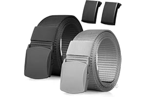 Boneke Cintura di Nylon, Cintura Tattica in Tela in Stile Militare da Uomo Cinturino, veloce attraverso il controllo di sicurezza dell'aeroporto, con plastica Fibbia, Fibbia Libera in Metallo.