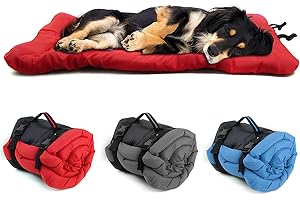 Miyacare Faltbare wasserdichte Hundebett matratze, leicht zu reinigen, Rutschfester Boden, faltbar und zusammenrollbar, Orthopädisches Hundebett für Kleine Mittlere Große Hunde (Rot, 90cm x 60cm)