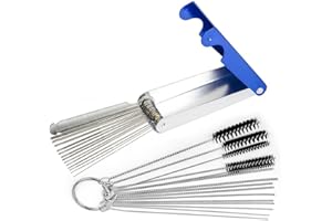 Holoras Carburetor Carbon Dirt Jet Cleaning Tool kit, 3 in 1 Motorcycle Motorbike Carburetor Jet Cleaner Wire Set with 13 Cleaning Wires Set, 10 Cleaning Needles, 5 Nylon Brushes