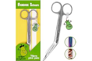 La Repera de Enfermera® Tijeras de Enfermería Premium: Tijeras Pico de Pato y Punta Roma | Punta Redonda Profesional, Ideal para Regalos de Enfermería y Accesorios (SILVER QUILL)