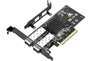 Carte réseau PCIe SFP+ 10 Gb avec double port SFP+ 10 Gbps, puce Intel 82599(X520-DA2), adaptateur LAN Ethernet VIMIN 10G prend en charge Windows 7/8/10/11/Linux/VMware, compatible avec PCI Express X8