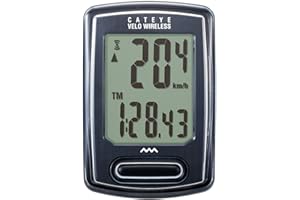 Cateye Velo Wireless+ Komputer Rowerowy, Czarny, 50 x 70 x 50 mm