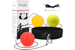 JUNUNDJING Boxing Reflex Ball, Reflex Ball Plus Fasce Regolabili, Coordinazione Occhio Mano Attrezzature da Allenamento Boxe