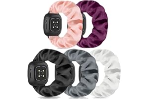 DKGKOO Bracelet de montre chouchou pour femme compatible avec Fitbit Versa 4/Versa 3/Sense/Sense 2