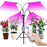 Pflanzenlampe LED, 80W Grow Light mit Ständer Tripod, 4 Heads Planzenlicht mit timer 4/8/12H, Grow Lampe Vollspektrum…