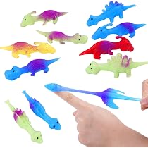 Genérico Slinghot Dinosaur Finger Toy pegajoso, Divertido tirachinas Dinosaur Finger Toy, Juguetes de Dinosaurio Blandos y elásticos para niños (100PCS Genérico Slinghot Dinosaur Finger Toy pegajoso, Divertido tirachinas Dinosaur Finger Toy, Juguetes de Dinosaurio Blandos y elásticos para niños (100PCS