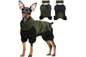 PUMYPOREITY Cappottino per Cani Piccoli, Giubbotto in Pile Caldo, Abbigliamento Invernale, Felpa Cuccioli, Tuta da Neve Calda per Chihuahua (Verde Militare, XS)