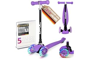 ‎KINNAZ kinnaz ONE, über 100.000 Roller, Roller für Kinder 3 Jahre verkauft, Tretroller 2 bis 7 Jahre, Roller Kinder 4 Jahre, LED Räder, faltbar, Höhe einstellbar, Tagkeeper Funktion, Hamburger Unternehmen