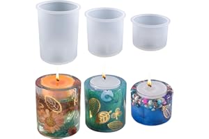 FMKLDENA 3 Piezas Moldes para Velas, 3 Tamaños Moldes Cilíndricos de Silicona, Molde de Silicona Velas, Moldes Velas Cilindro, para Hacer Velas, JabóN Hecho A Mano, Velas Perfumadas, ArtesaníAs
