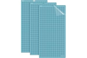 Realike, tappetino da taglio per macchine Cricut Explore, Cricut Expression Machine Maker 30,48 cm x 60,96 cm 12 cm x 61 cm, 3 tappetini di ricambio in vinile per cucito artigianale. Blu