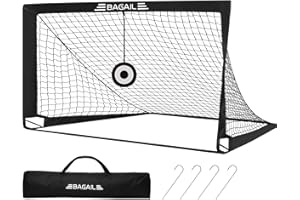 Bagail Football Goal, Pop up rete da calcio con obiettivo obiettivo, picchetti di terra e borsa portatile da trasporto, facile da montare, ideale per l'allenamento del giardino e partite ricreative