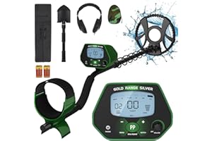 HOUSIWILL Détecteur de Métaux pour Adultes et Enfants, Detecteur de Metaux avec Écran LCD Rétroéclairé, 4 Modes Détecteur de Métaux Professionnel à Bobine de Recherche Étanche avec Écouteurs, Pelle et sac à dos