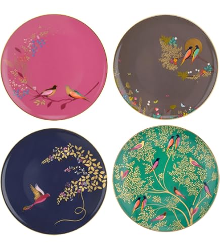 Set Di 4 Piatti Morris & Co - 23 Cm - Motivi Fruit, Marigold, Strawberry Thief E Willow - Fatto In Inghilterra - Foto 9