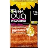 Garnier Coloration Permanente - Sans Ammoniaque - Aux Huiles Naturelles de Fleurs - Cuivré Intense (7.40) - Olia Vivids