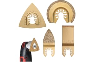 KLAIMBMO 4 pezzi Lama per Sega Oscillante in Carburo, Lame per Sega Multiutensile in Carburo, Multifunzione Oscillante Attrezzo di Carburo, Utensili Oscillanti In Metallo Duro Da Kit, Oscillante Multitool