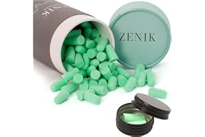 ZENIK - 160 Tappi Premium Orecchie Dormire, 160 Tappi Per Le Orecchie In Spugna Schiuma, Con Custodia Portatile, 38db SNR Ear Plugs, Per Insonorizzanti, Dormire, Studia, Lavoro