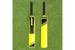 FORTRESS FORZA Plastic Garden Cricket Bat | Lightweight & Ultra-Durable Fluro Yellow Design - Available in 3 Sizes [Cricket Bat Only]