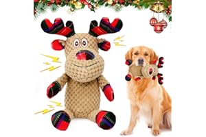 VGECEE Giocattolo di Natale per Cani, Gioco Interattivo per Cani Giocattoli per Cane Che Scricchiolano Giocattolo di Peluche per Cane da Masticare Cano Giocattoli Resistenti per Piccola Medi Grande