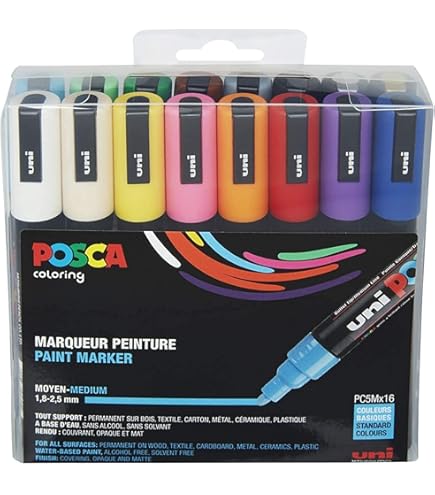 Posca PC-3M Verfstiften, kunstpennen - 0,9-1,3 mm - blauwgroene tinten, set van 8 pennen in geschenkverpakking Posca PC-3M Verfstiften, kunstpennen - 0,9-1,3 mm - blauwgroene tinten, set van 8 pennen in geschenkverpakking