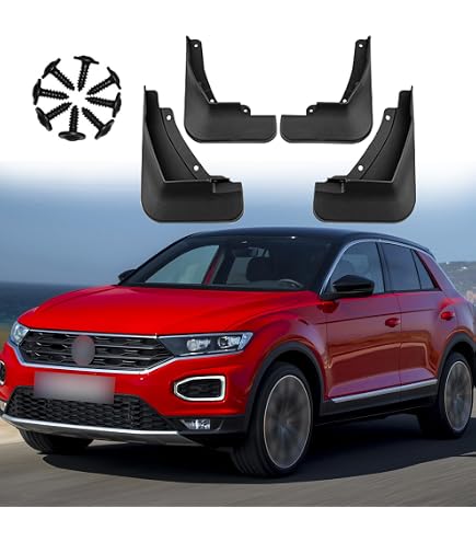 WUYJUN 4-Piece Car Mud Flaps For VW T-ROC R-Line 2019-2022 – Front & Rear Splash Guards, Easy No-Drill Fit-868563