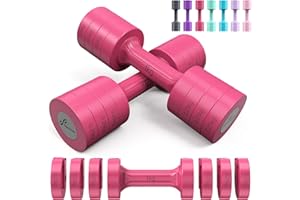 Sportneer Zestaw hantli ciężarków: każdy 1 kg/1,5 kg/2 kg/2,5 kg, zestaw hantli 4 w 1 damski, ciężarki dla kobiet, regulowana para hantli do domowej siłowni treningu fitness