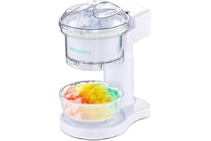 Elite Gourmet Schneekegel und rasierte Eismaschine, ESI1201, erfrischende Slushies, Margaritas, Boba-Getränke, transparenter Deckel und Servierschale für rasiertes Eis, Verwendung von gewürfeltem und