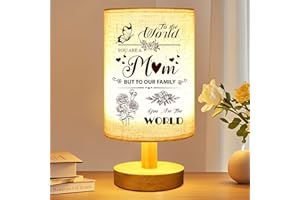 Linkax Christmas Gifts for Mum Nan, Mum Birthday Gifts from Son Daughter Kids, Table Lamp Bedside Lamp with Fabric Shade, Mothers Day Thank You Presents for Mom Mummy Nana Nanny Grandma Sister Mam