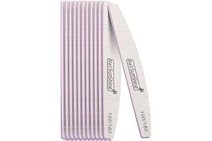 PITASHA Lime per Unghie 100/180 professionali multifunzione Lima Unghie a doppia faccia Lavabile Set di lime per manicure per la Cura Degli Unghie, per Uso Domestico e Salone - 12 pezzi