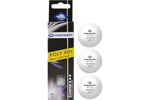 Donic-Schildkröt Pelotas de Tenis de Mesa Champion 3 Estrellas ITTF, para Competición, Calidad Poly 40+, 3 Piezas en Caja, Bl