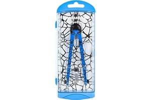 Eberhard Faber 571702 - Bussola a regolazione rapida blu neon, set di bussole con ricambi e puntali per bussole