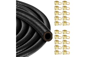 YOUSHANGRO Manguera de gasolina, 6 metro, 10 mm, kit completo con 20 abrazaderas de acero inoxidable, línea de combustible para moto, auto, tractor, scooter, cortacésped, camiones