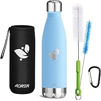 AORIN Vakuum-Isolierte Trinkflasche aus Hochwertigem Edelstahl - 24 Std Kühlen & 12 Std Warmhalten Pulverlackierung Kratzfestigkeit Leicht zu reinigen.