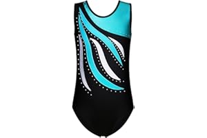 XFGIRLS Gymnastics Leotards for Girls Sleeveless Sparkle Leotards Dancing Ballet Gymnastics Athletic Leotards 3-16Years