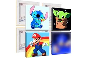 SOMHORN Malen Nach Zahlen Erwachsene mit Rahmen, Kinder im Alter von 8 bis 12 Jahren, 4 Pack, DIY-Acryl-Ölgemälde mit als Geschenk (7.8x7.8in/20x 20cm)