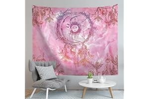 BCKAKQA Ambient Sun & Moon Wall Hanging - Astrology Dream Catcher for Bedroom, Dorm Living Room Home Decor (59"X51")