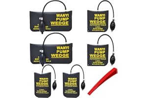 WANYI Cuña de Aire Hinchable Cuñas Air Wedge Bag Pump Inflable Puerta Bomba De Aire Cuña para nivelar, proteger y mover electrodomésticos, equipos pesados (2L+2M+2S)